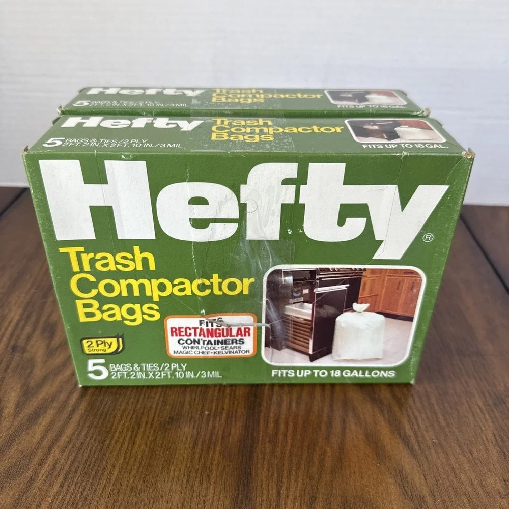Hefty 18 Gallon Trash Compactor Bags 5 Backpack Liners Per Box - Lot of 2